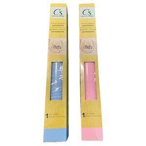 Lot Of 2 Crafters Square Permanent Vinyl Paper,Glossy Pink & Blue Rolls 12”x 48”